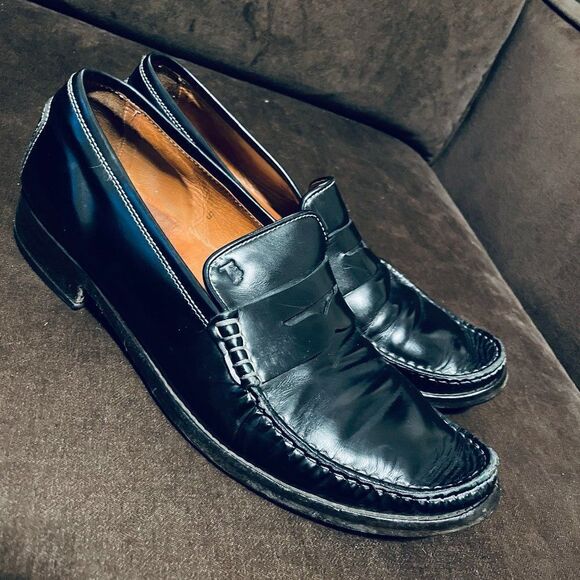 TOD's Mens Black Loafer Driving Shoes Mens size 10 US 43 EUR 9 UK non slip soles - Picture 1 of 8